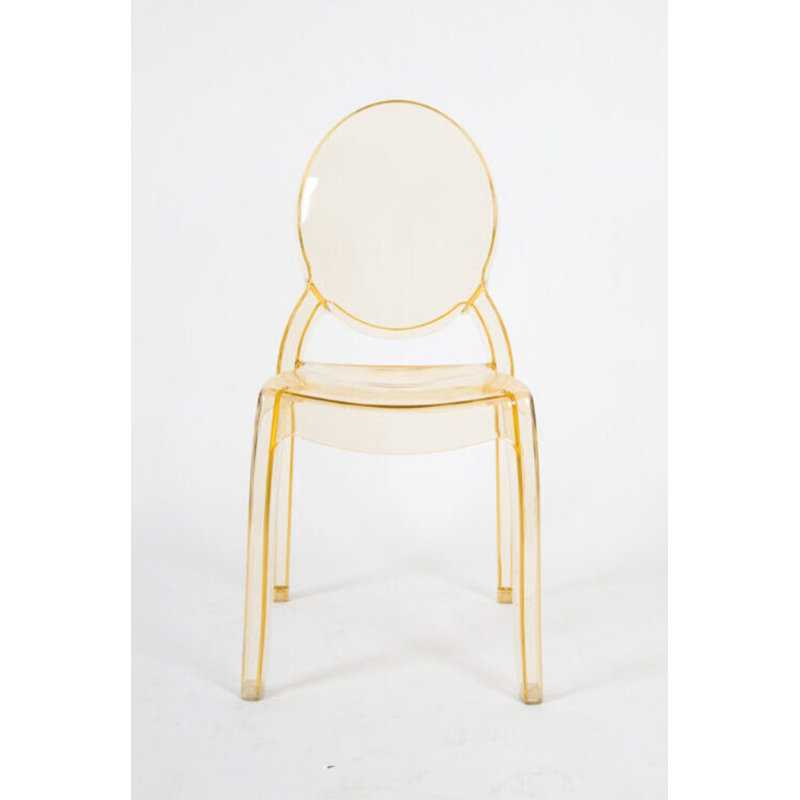 Resin Oval Back Armless Sophia Chair, 3 Chair Bundle by Chivari, Gold