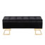 Banc de rangement en métal doré et velours noir