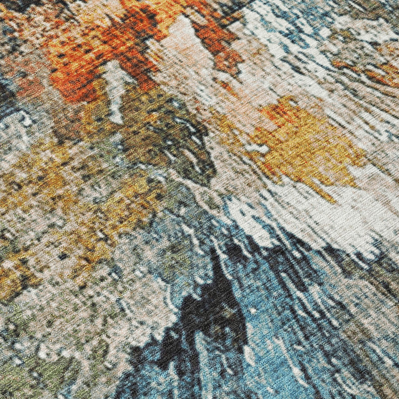 Tapis abstrait intérieur / extérieur lavable à la machine Pablo ACN2283, Rectangle 1 pi 8 po x 2 pi 6 po