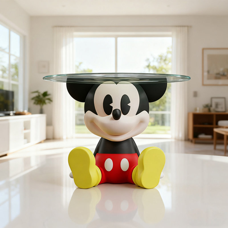 Décoration de table basse en verre Creative Mickey
