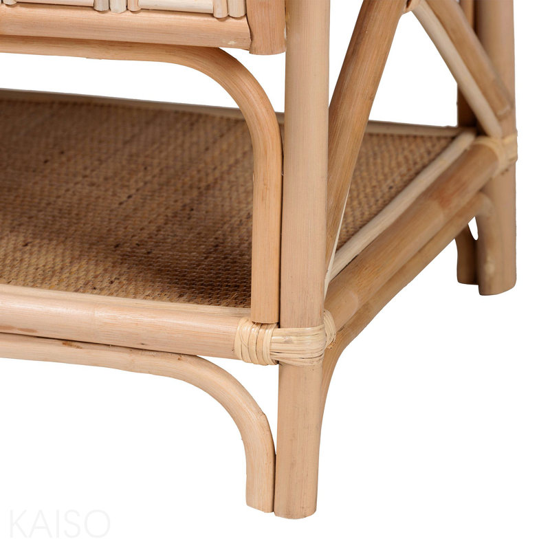 Armoire de rangement en rotin naturel 2 portes