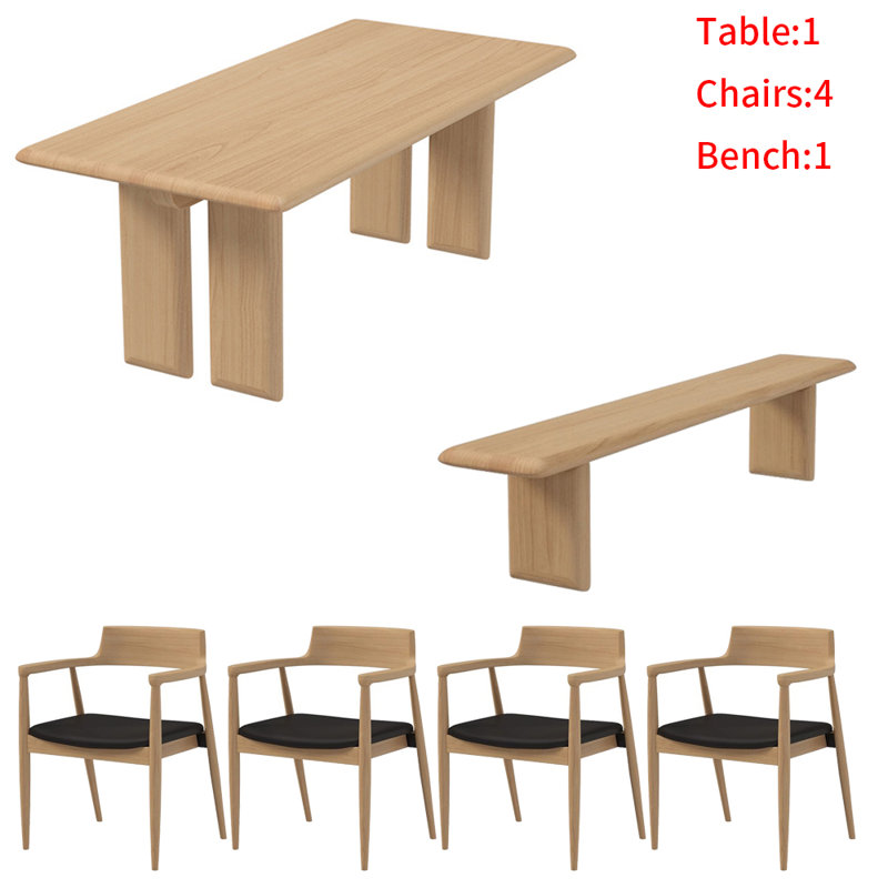 Purington Modern simple solid wood dining table, 29.5"H x 78.7"L x 31.4"W