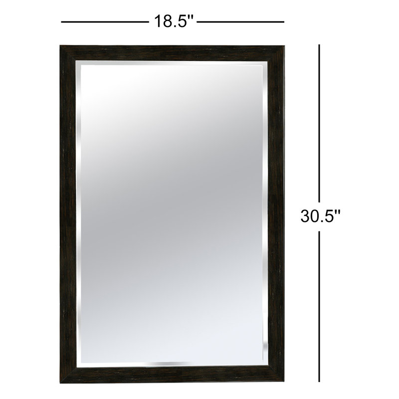 Cocopah Wood Flat Wall Mirror, Black