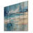 Blue And Beige Tranquility Beach II - Coastal Minimalism On Wood Print-1399919769