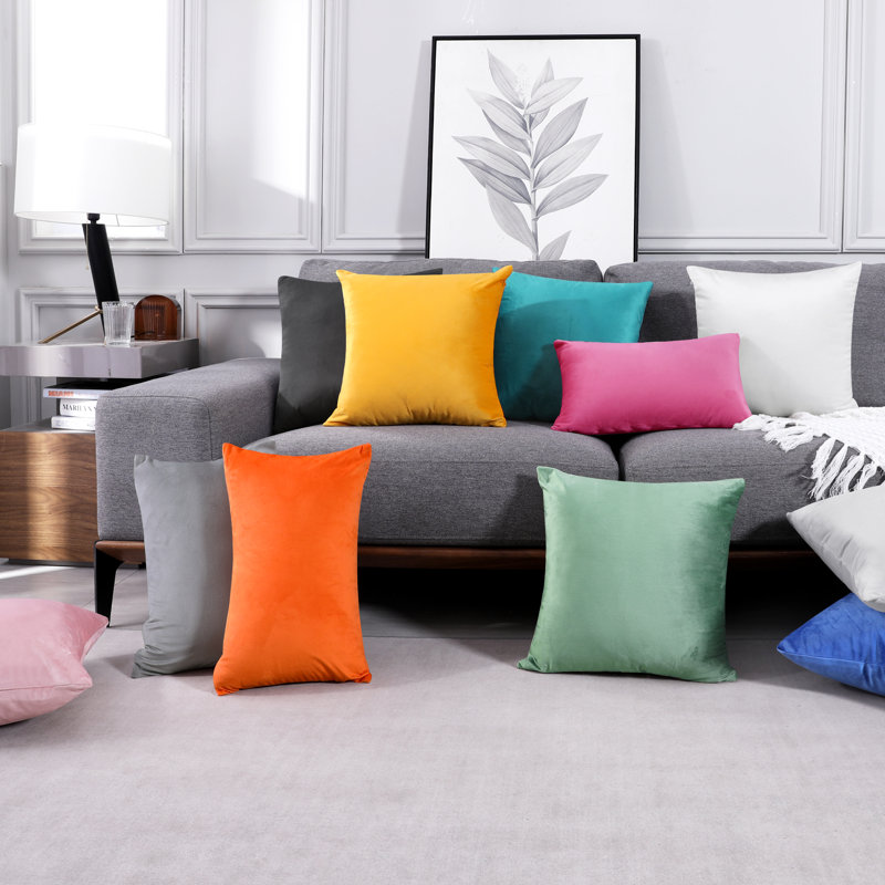 Decorative Throw Soft Linen Cushion Covers Pillow Covers (Set of 4), Square 26", Fuchsia