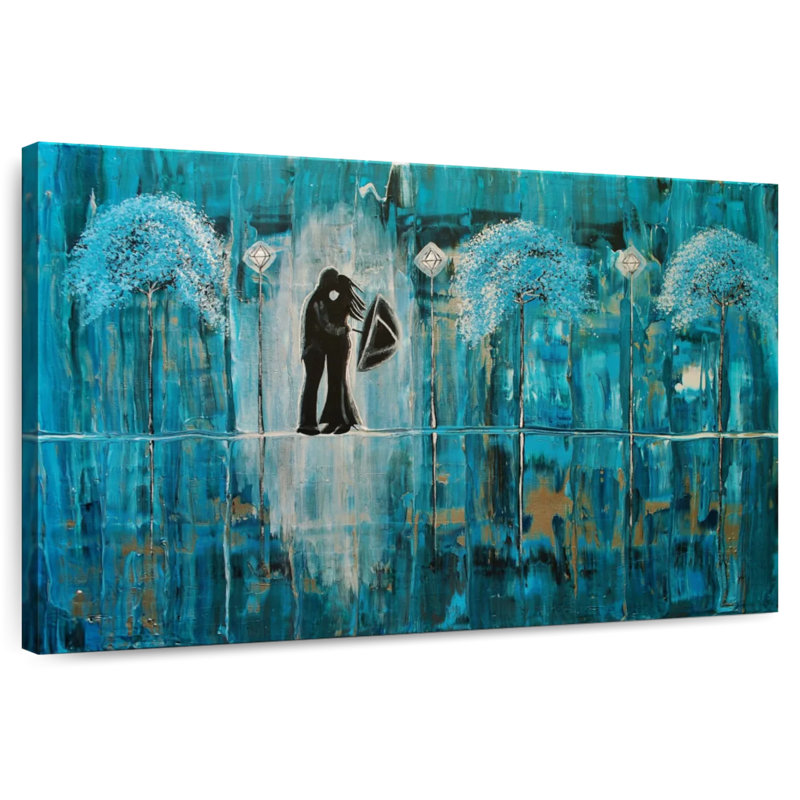 Hardie turquoise, pluie et romance, H 20 po x l 30 po
