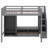 Full Size Loft Bed Frame With Wardrobe,Low Storage Table And Storage Staircase-2024426045