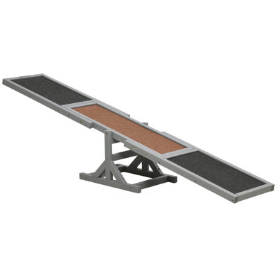 Wooden Dog Health Seesaw - Improve Pet's Being, 71" X 12", Gray For Pet Happiness Safe And Cheerful, 12" H,