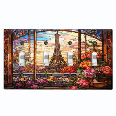Nature Themed 4 - Gang Toggle Light Switch Standard Wall Plate