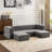 Boneless modular Chenille sofa with 3 Ottomans-1907122243