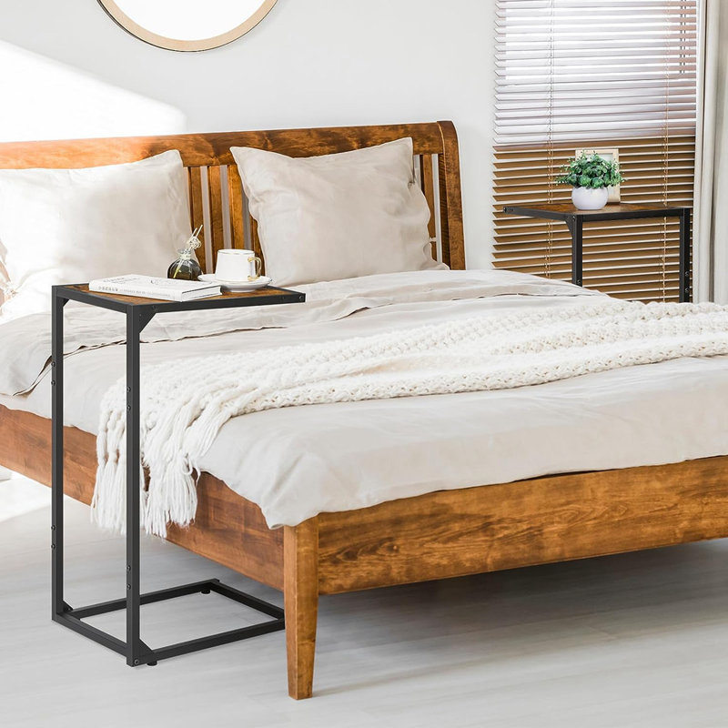 End Table Set, Brown, Black