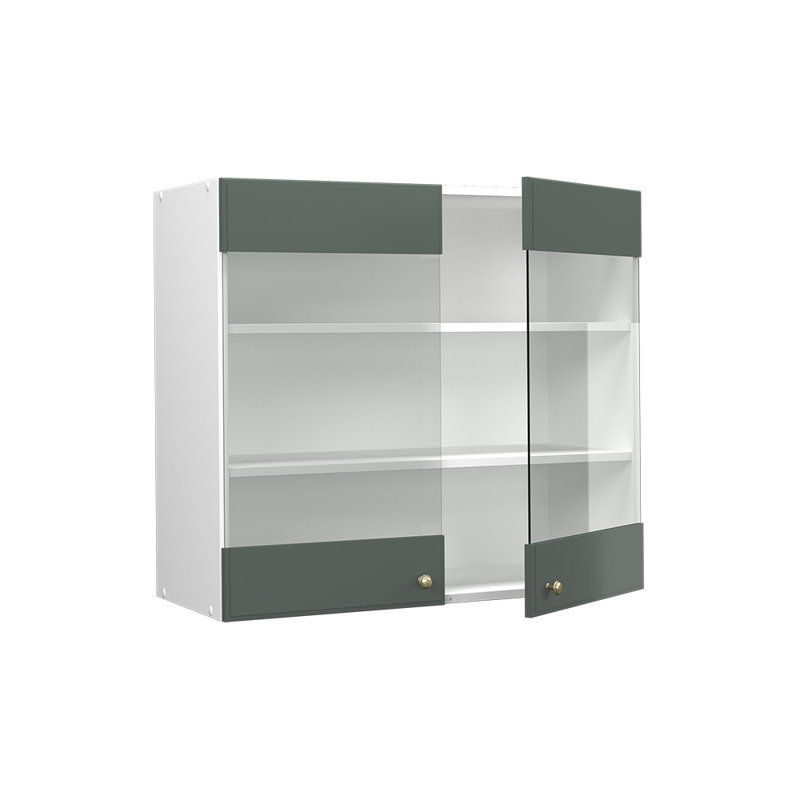 Kaelyne Display Cabinet, White/Dark green