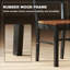 Ensemble de 2 chaises de table de cuisine en bois à dossier ouvert-384490796