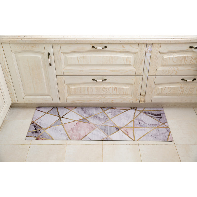 Geometric Water Resistant Anti-Fatigue Non-Skid Kitchen Mat