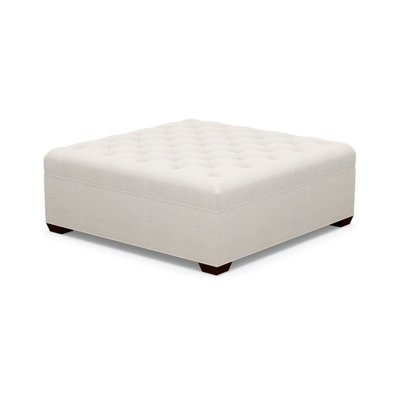 Square Tufted Ottoman, 8240-70, Walnut