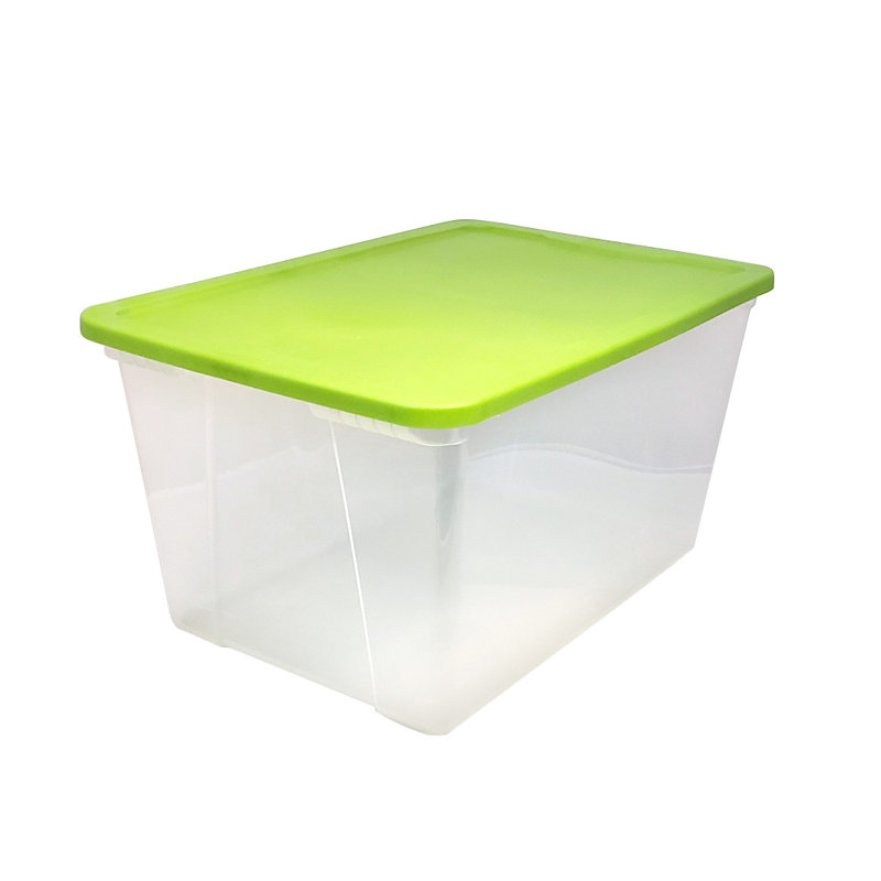 Homz Stackable Plastic Storage Container, White, 56 QT, 2 Pack