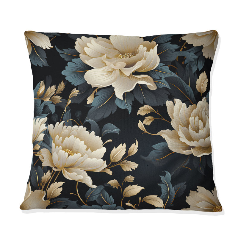 Coussin décoratif Timeless Beige Peony Sophistication I - Floral, H 18 po x l 18 po