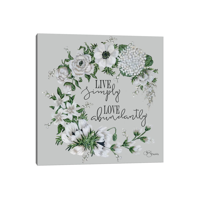 Live Simply - Wrapped Canvas Print, 45.72 cm H x 45.72 cm W x 3.175 cm D