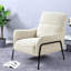 Chaises d'appoint modernes, structure en métal gris, fauteuil de lecture compact