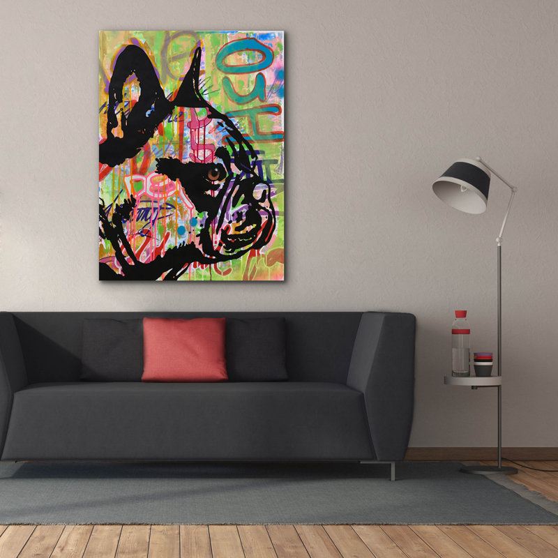 «Indelible Frenchie» par Dean Russo, H 54 po x l 40 po x P 1,5 po
