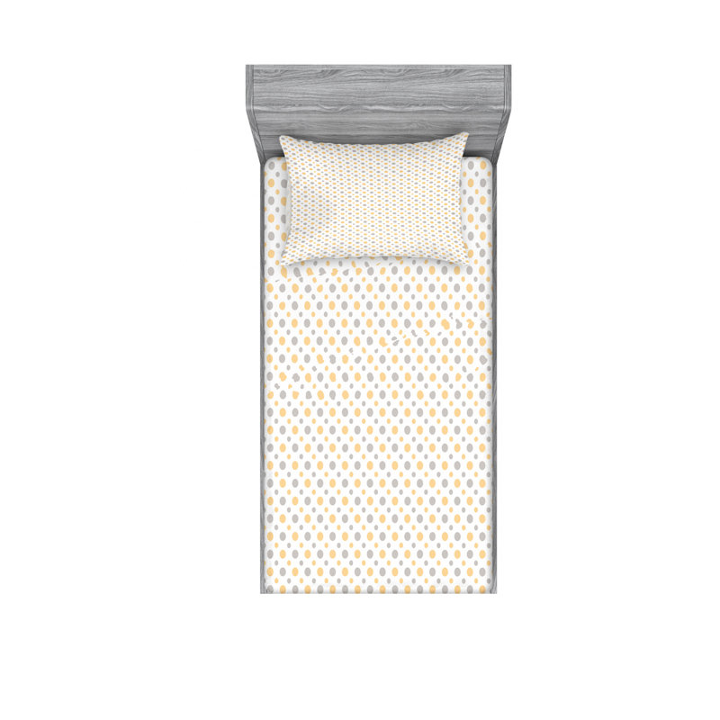 Microfiber Geometric Sheet Set, Twin XL Sheet Set with Fitted Sheet, Big Squares Checked Geometric