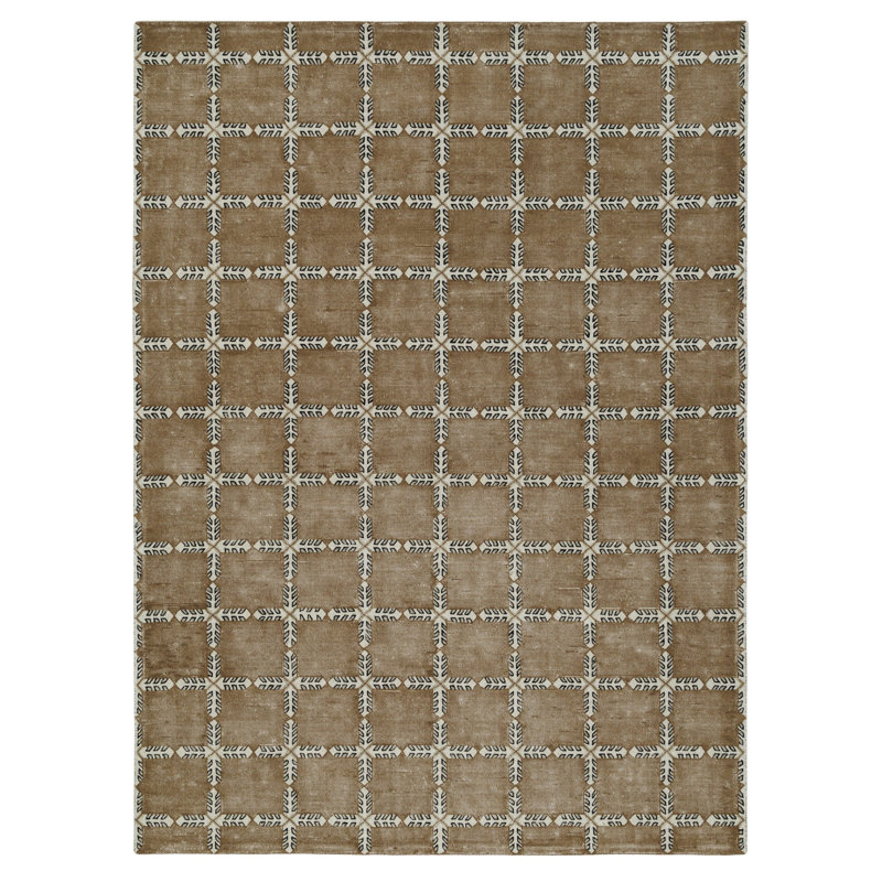 Tapis Simpatico touffeté à la main, Brun, Rectangle 2' x 3'