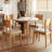 White&Burlywood Rectangular Solid Wood Dining table