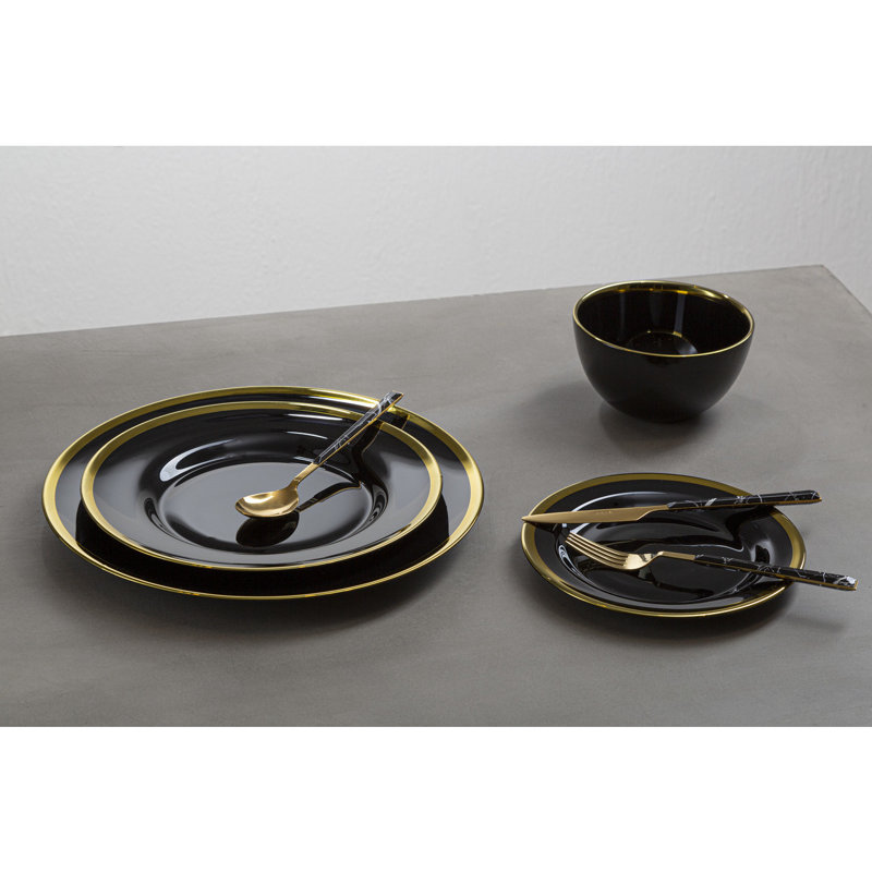 Berning 27Cm Black Glass Dinner Plate