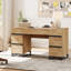  Ensemble de bureau personnel: bureau moderne de 59 po avec station de charge et armoire de rangement, trois bibliothèques de 72 po de hauteur avec tablettes réglables, bureau d'ordinateur en bois et armoire de rangement pour bibliothèque-547309826