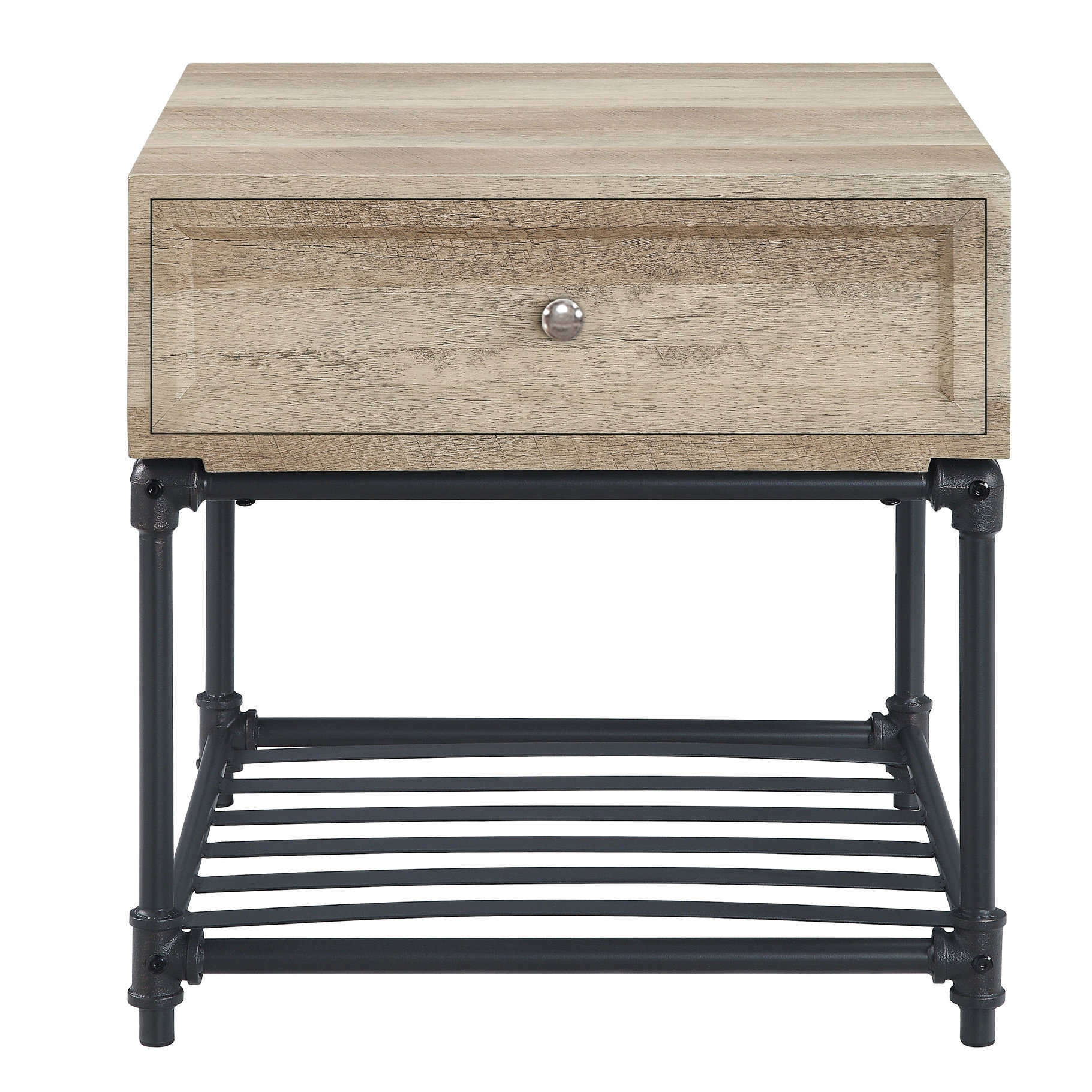 Latitude Run® Practical End Table With Drawer And Shelf In Oak & Sandy ...