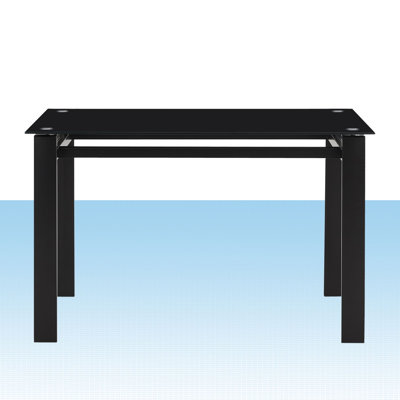 Glass Top Metal Base Dining Table
