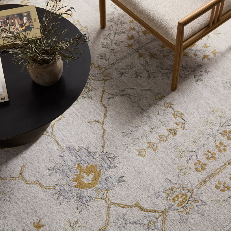 Tapis ivoire touffeté Jaipur Living Saige PRO13 (nuance de 18 po), Carré 1 pi 6 po