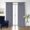 Walker Check Indigo/Ivory Cotton Pinch Pleat Drapery Panel Set of 2