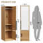 Armoire-penderie moderne en bois aggloméré avec miroir complet, tringle, tablettes - Armoire compacte de 62,6 po pour le rangement dans la chambre à coucher, le studio et un appartement