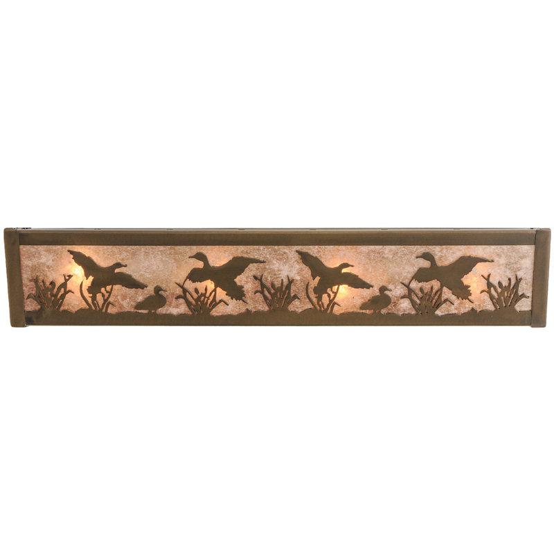 Rustic Lodge 4 - Light Bath Bar, Antique Copper, Amber