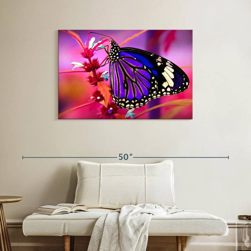 Brampt magnifique papillon mauve, H 26 po x l 39 po