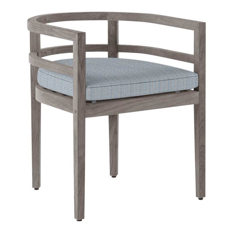 Chaise avec accoudoirs d'extérieur en teck Santa Barbara, Teck huître, Welt, Perigold ‑ ciel Posh