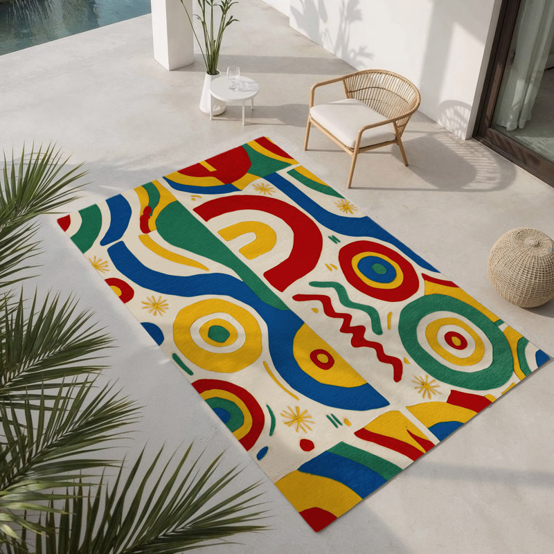 Funky Trail Indoor And Outdoor Area Rug, Rectangle 5' x 7'