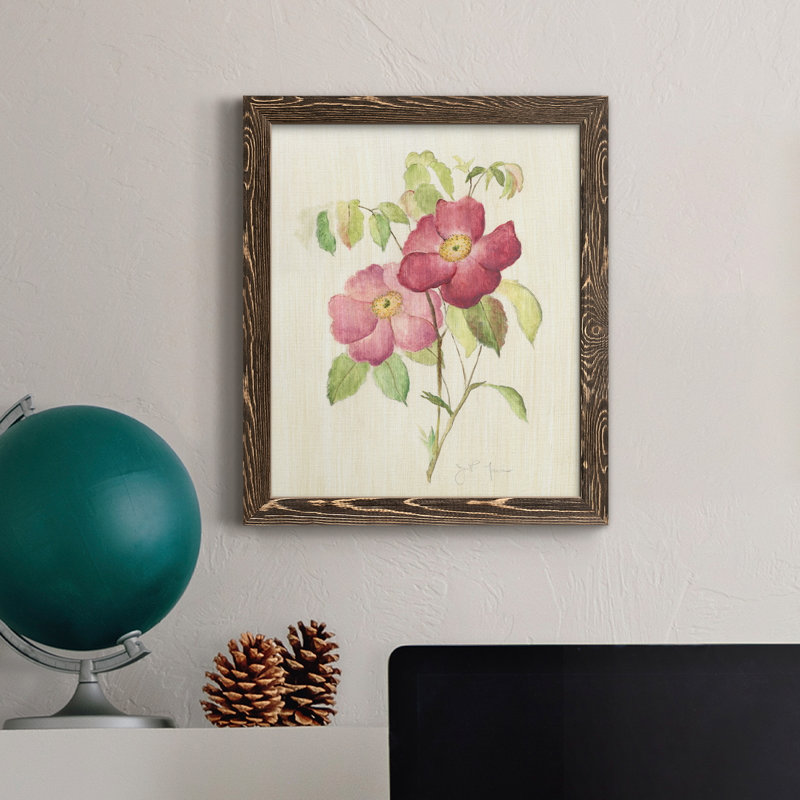«Dusty Rose II» - Toile encadrée de qualité supérieure - prête à être accrochée, H 37,5 po x l 27,5 po x P 1,5 po, Noyer