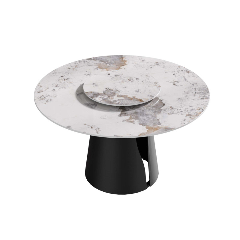 Table de salle à manger Modern, H 29,53 po x L 59,05 po x l 59,05 po, Blanc Pandora