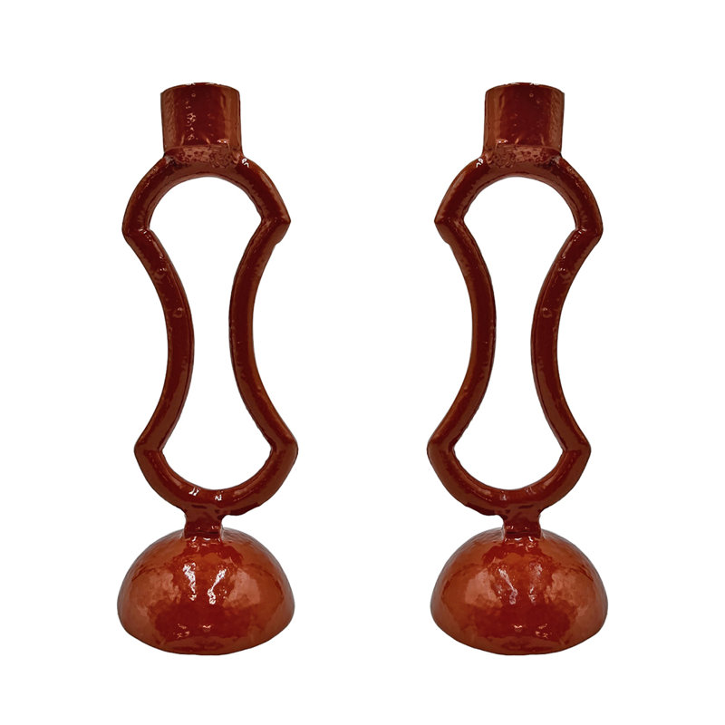 Chandelle conique en aluminium 9 "H, Rouge