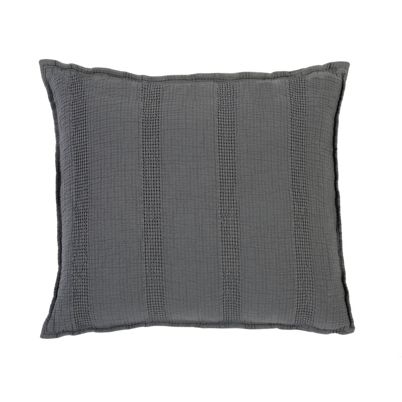 Nantucket Gray/White/Midnight Cotton Piece Euro Sham, Euro, Midnight