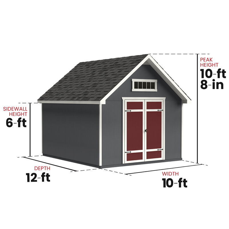 Tribeca 10 ft. W x 12 ft. D Wood Storage Shed With Floor (Professional Installation Available), Yes, 10' W x 12' D