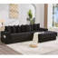 Canapé modulaire en L 110,75 po, canapé modulaire en velours côtelé, avec repose-pieds mobile, porte-gobelets, 8 coussins décoratifs, poche latérale, déplier dans un lit-656481758