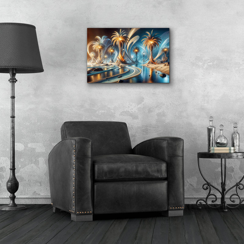 Art mural épique «Palm Beach Abstract 3» par Rey Klimt, 24 po x 16 po, H 16 po x l 24 po