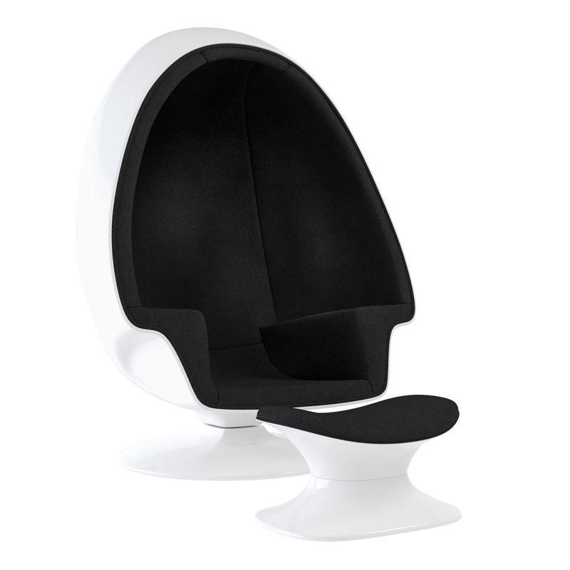 Modholic Alpha Egg Chair & Ottoman, Black