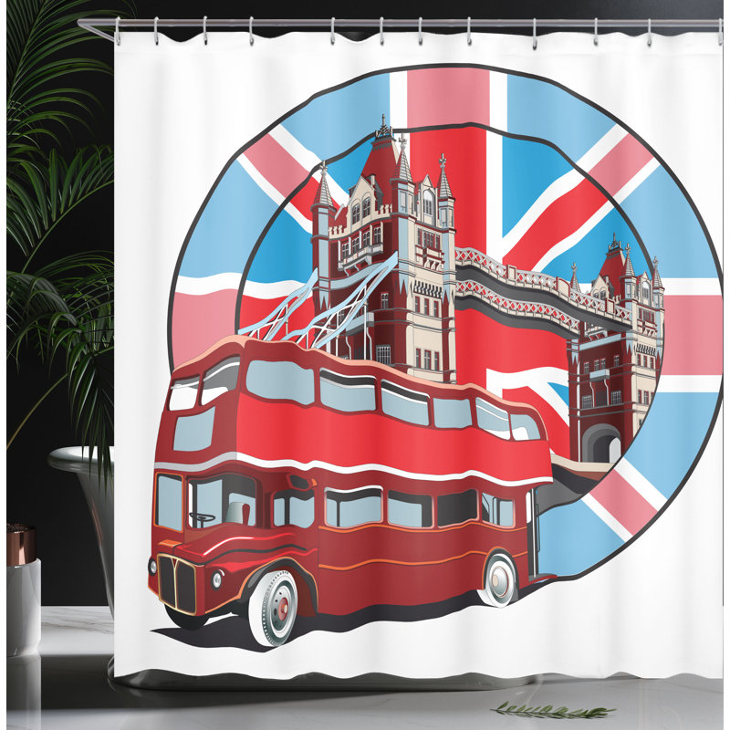 Shower Curtain with Hooks Included, 70" H x 69" W