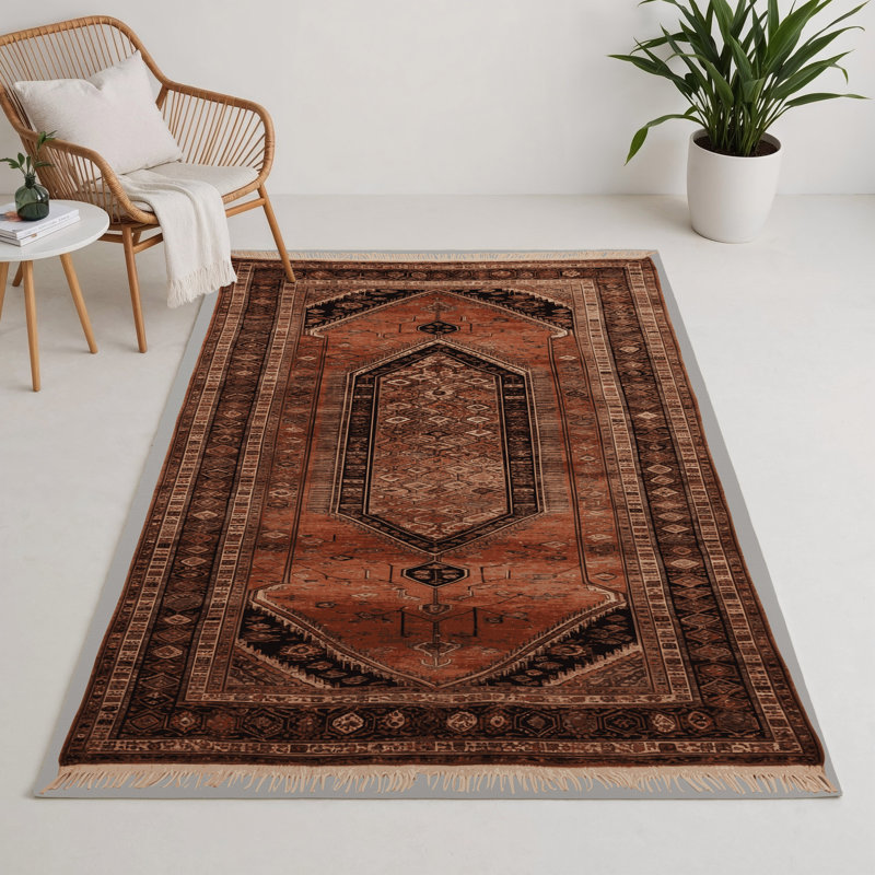 Turkish Brown Indoor and Outdoor Area Rug, Rectangle 3' x 5'