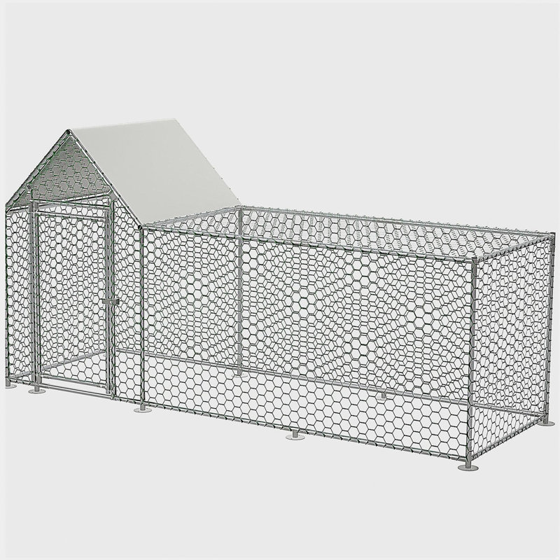 Cage à poulailler avec poulailler 10 x 3 pi, H 59,55 po x l 119,05 po x P 42,2 po