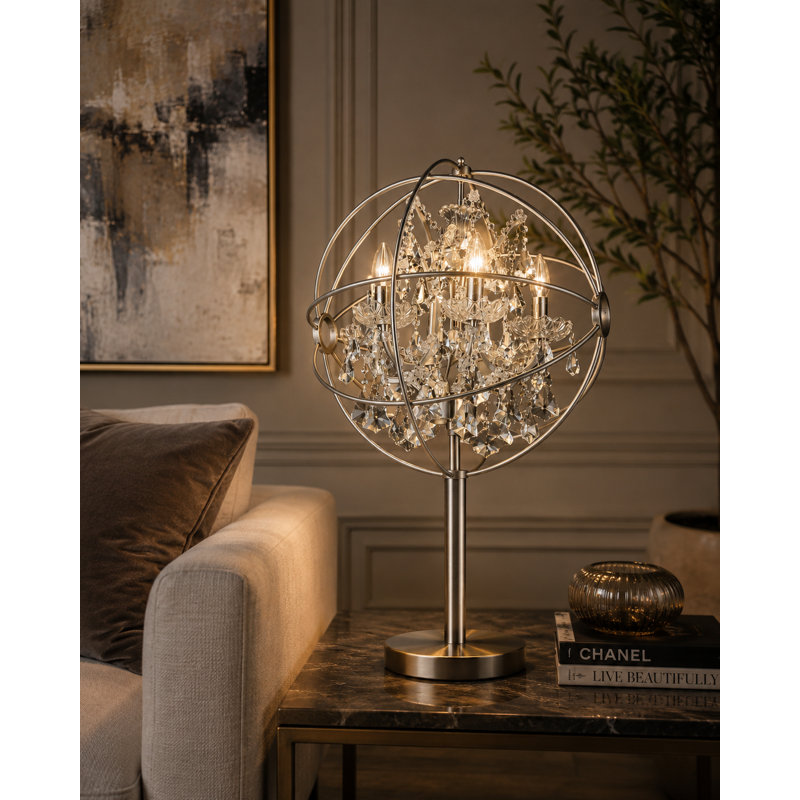 Mendelson Metal Novelty Lamp, Nickle, Clear